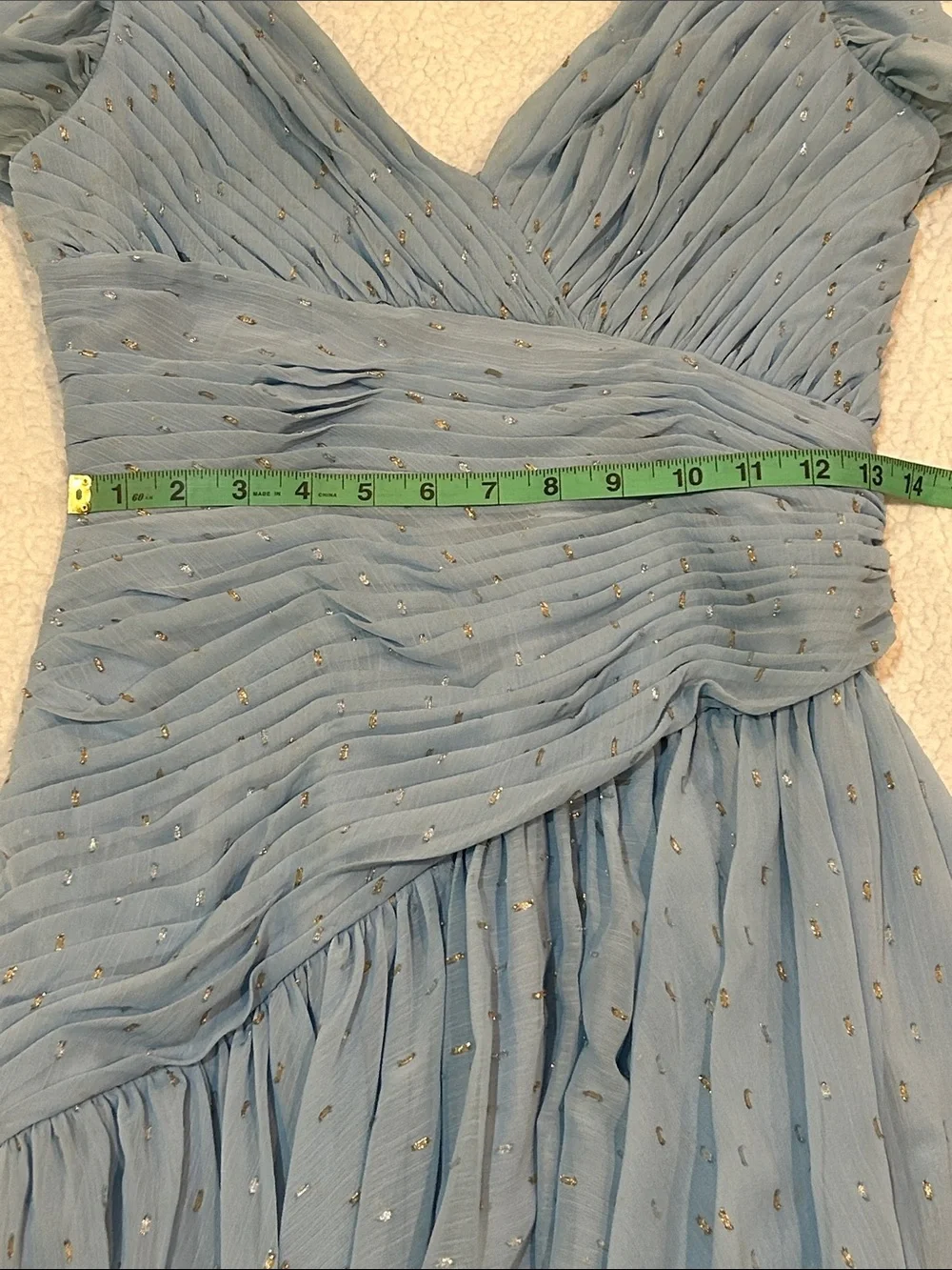 IEENA for Mac Duggal Chiffon Asymmetrical Ruched Gown Flutter Sleeves sz 4 Prom - Picture 8 of 17